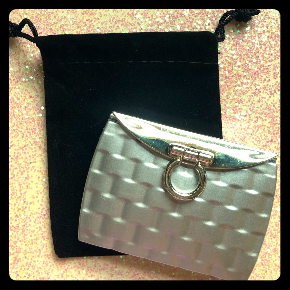 Silver compact mirror